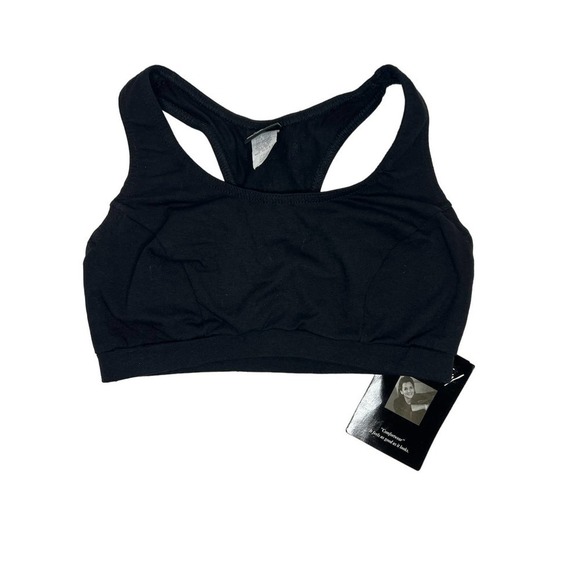 VINTAGE NEW OLD STOCK Susan Fixel Black Sports Bra Size Medium - Picture 1 of 3
